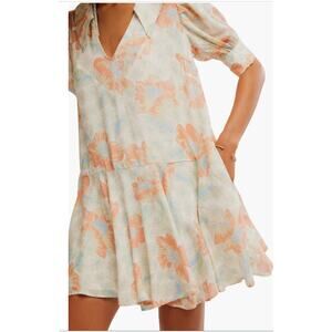 Free People Women's  Moon Chaser Tiered Shift Minidress Size Small NWT